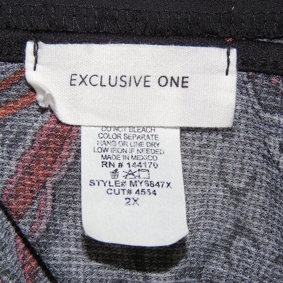 Exclusive One Multicolor Paisley 3/4-Sleeve Pullover Stretch Top Size 2X (C1351) - Picture 6 of 7